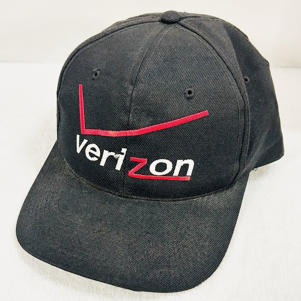 Verizon Vintage‎ Logo Hat Cap Adjustable Snapback Black Outdoors Workwear